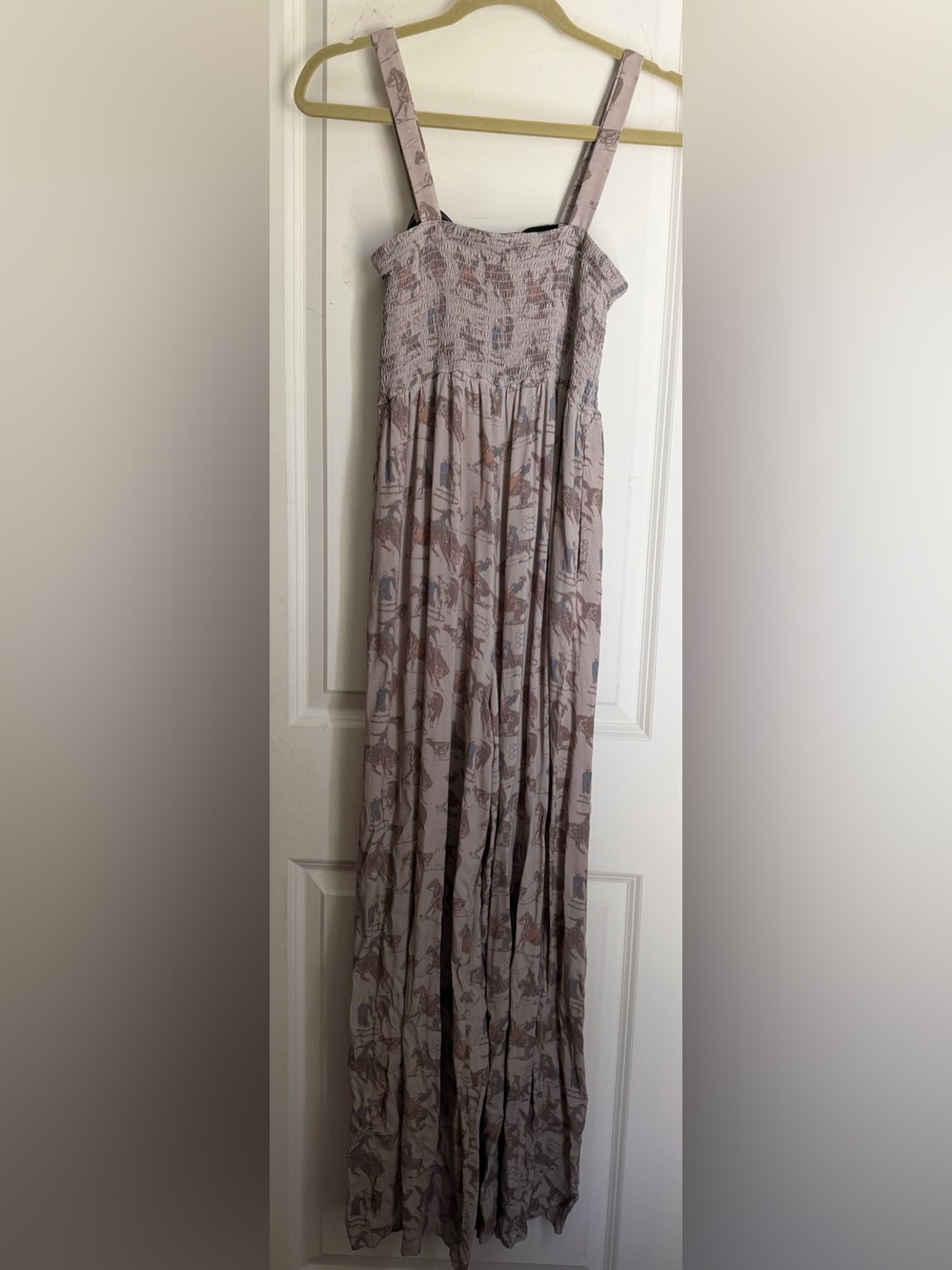Rayón romper the trailride print jumpsuit M western rodeo country horse cowgirl - Picture 6 of 13